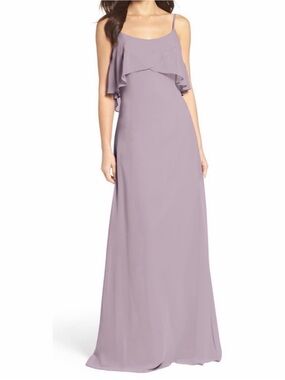 Wtoo Victorian Mauve Chiffon Ruffle Overlay Bridesmaid Maxi Gown Wedding Dress